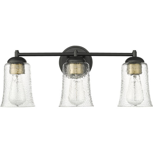 Abilene 3 Light 21.75 inch Matte Black Vanity Light Wall Light